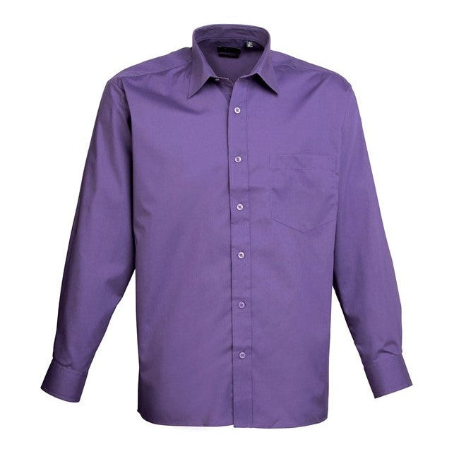 Premier Long Sleeve Poplin Shirt - Purple