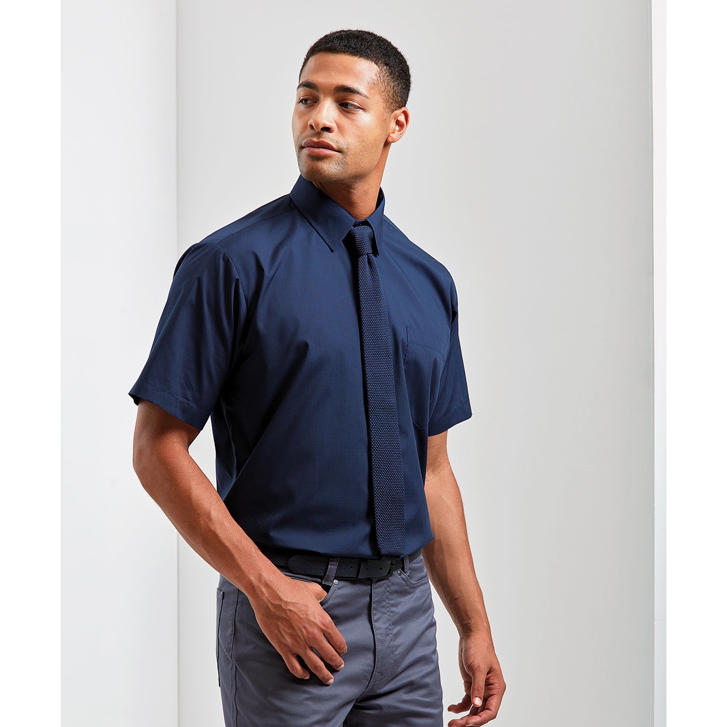 Premier Short Sleeve Poplin Shirt - Navy