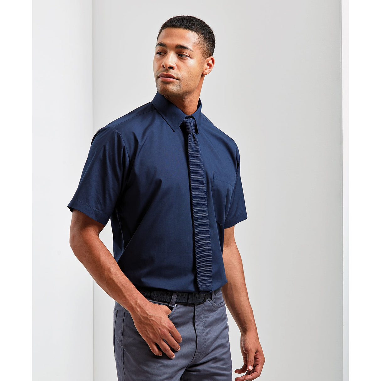 Premier Short Sleeve Poplin Shirt - Black