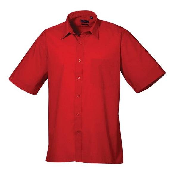Premier Short Sleeve Poplin Shirt - Red