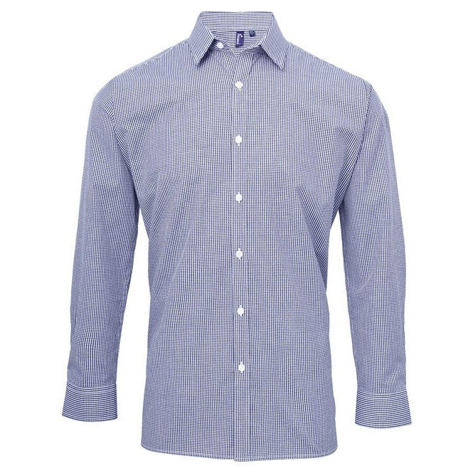 Premier Microcheck (Gingham) Long Sleeve Cotton Shirt