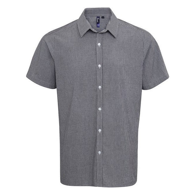 Premier Microcheck (Gingham) Short Sleeve Cotton Shirt