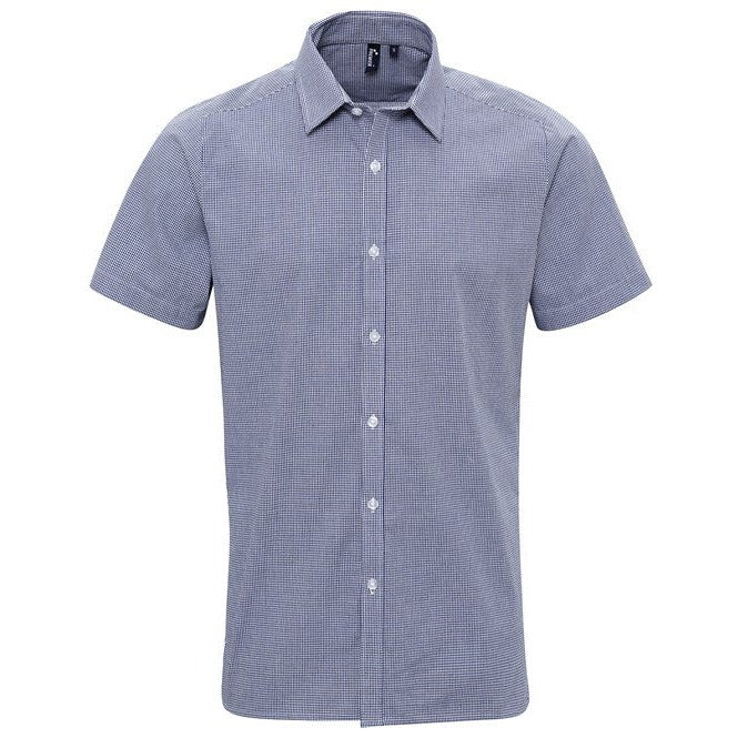 Premier Microcheck (Gingham) Short Sleeve Cotton Shirt
