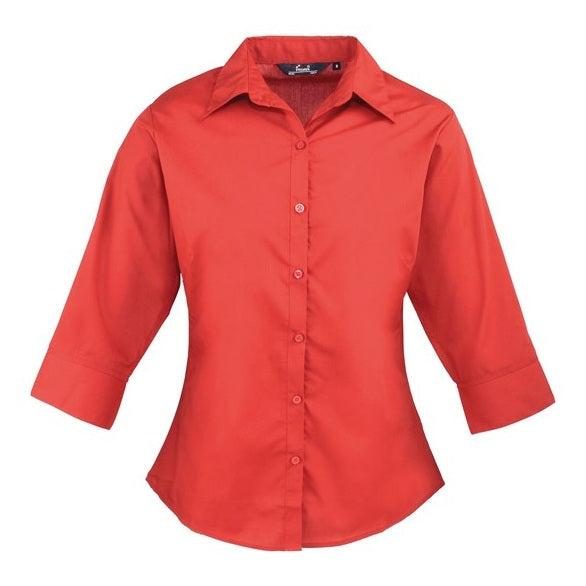 Premier Women's ¾ Sleeve Poplin Blouse