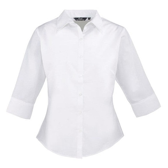 Premier Women's ¾ Sleeve Poplin Blouse