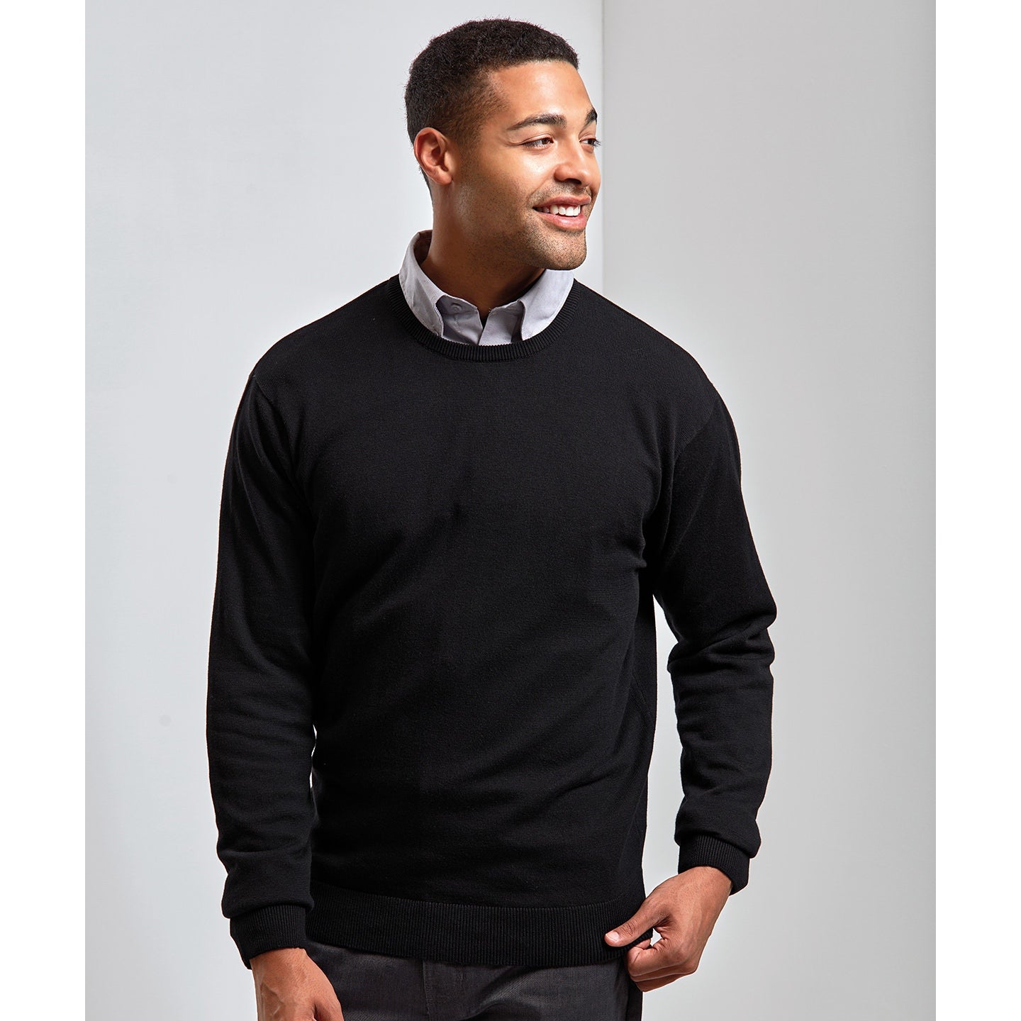 Premier Crew Neck Cotton-Rich Knitted Sweater