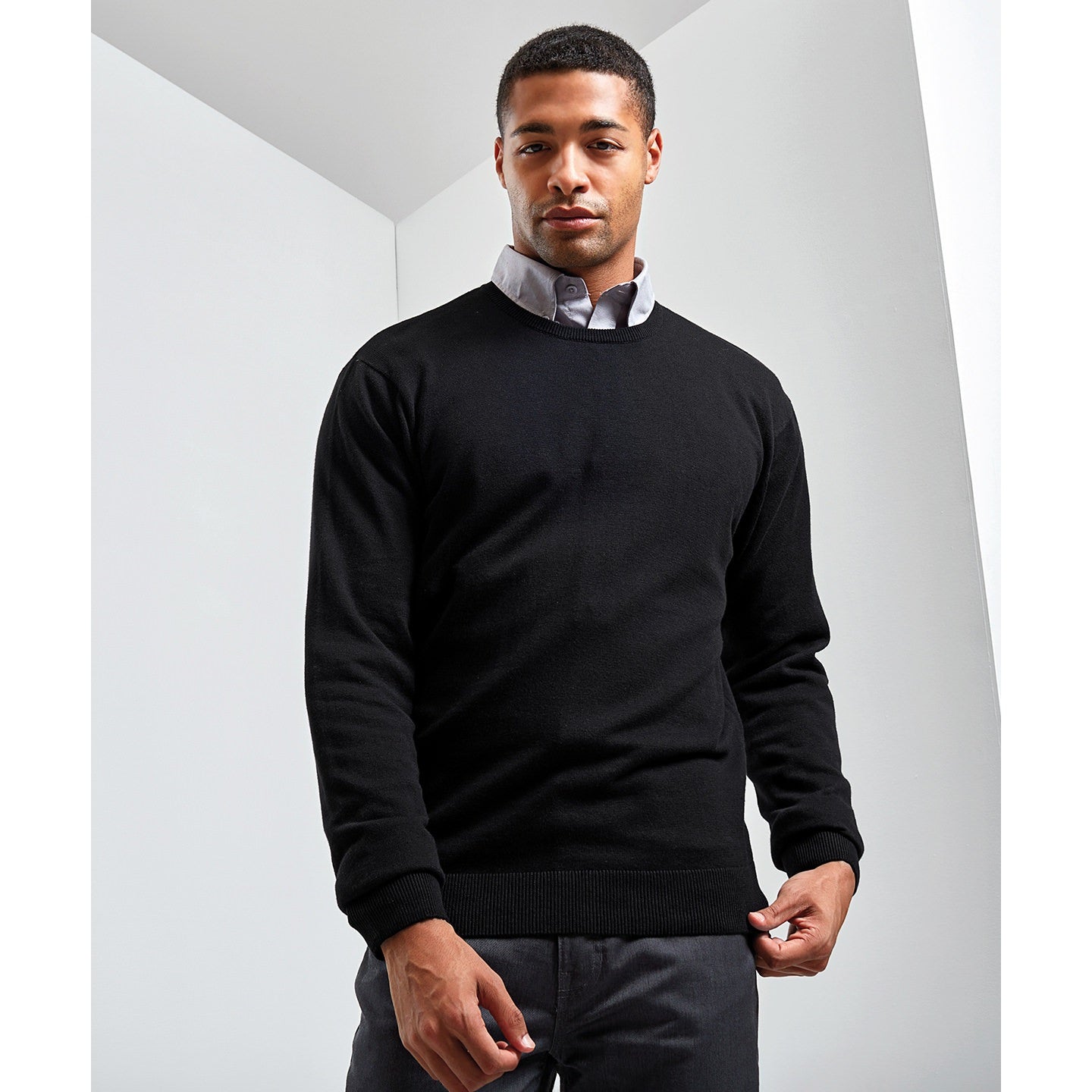 Premier Crew Neck Cotton-Rich Knitted Sweater