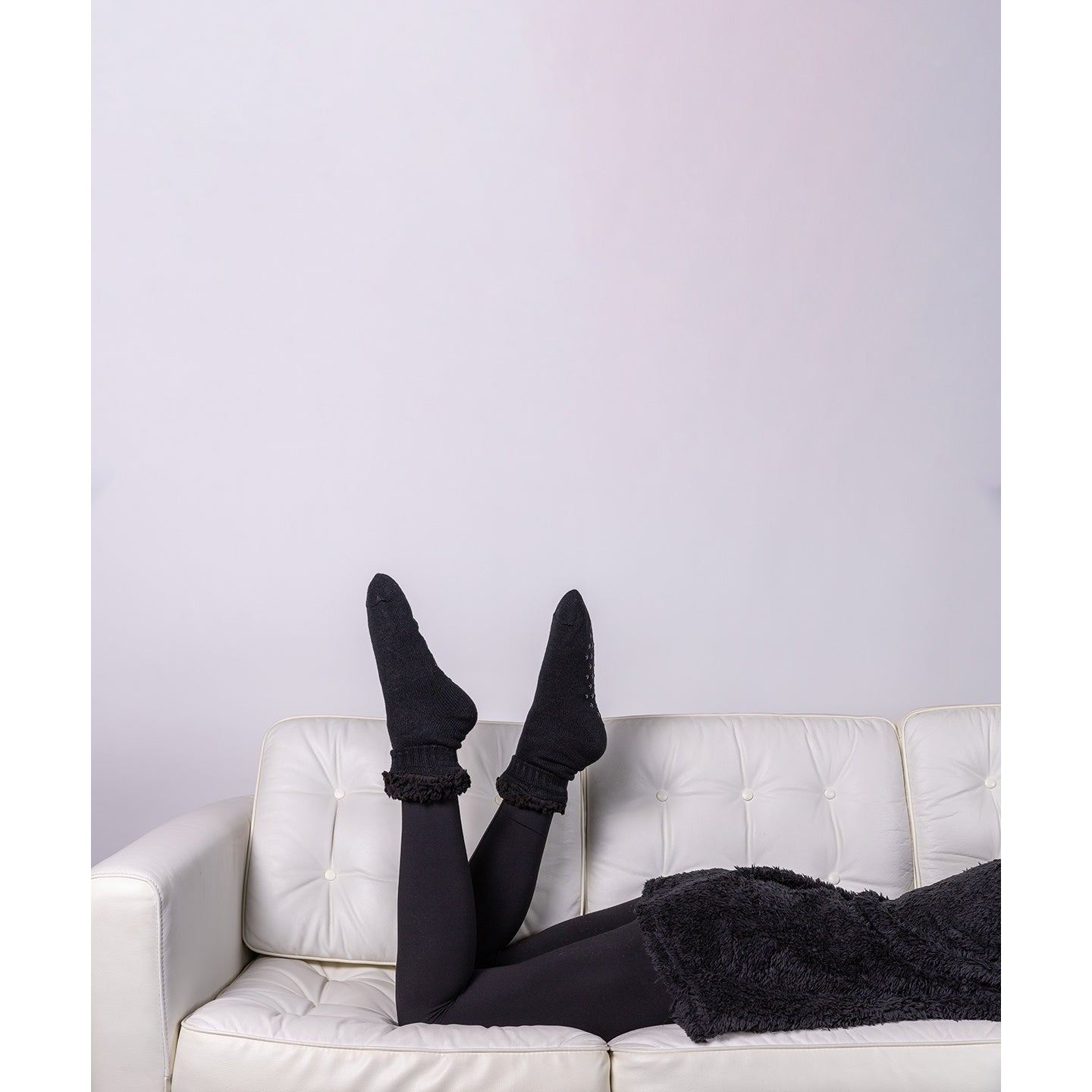 Ribbon Adult Sherpa Socks With Turndown