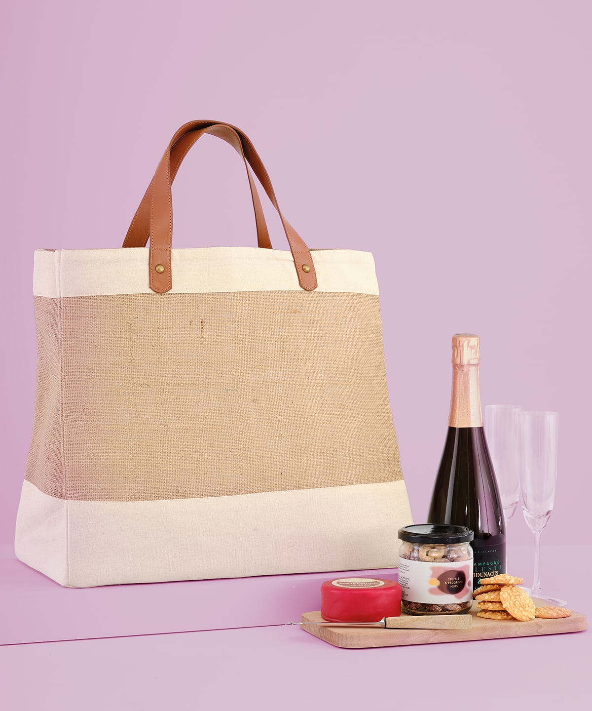 Nutshell® RL250 Adley Jute With Faux Leather Tote