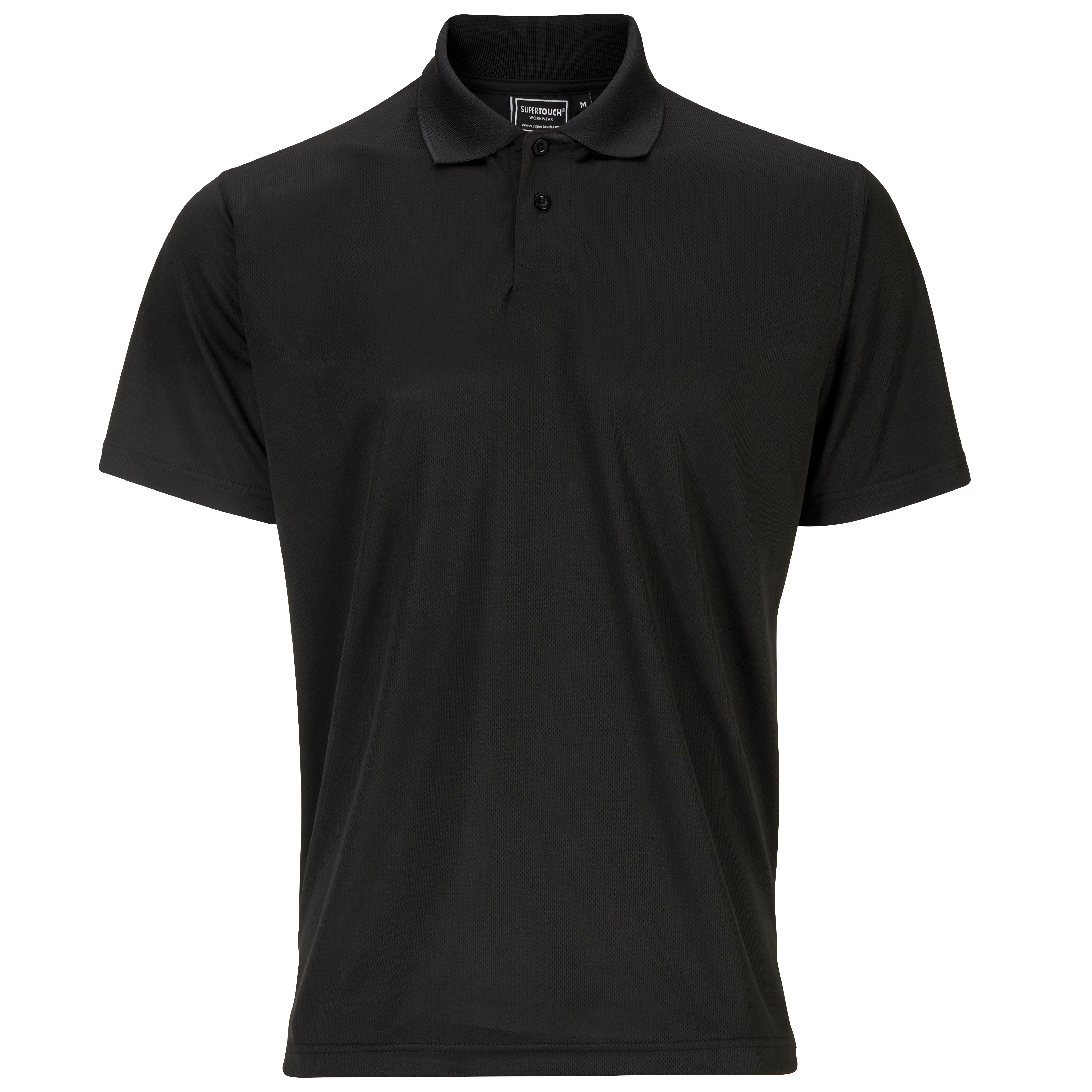 Supertouch Black Bird Eye Polo Shirt