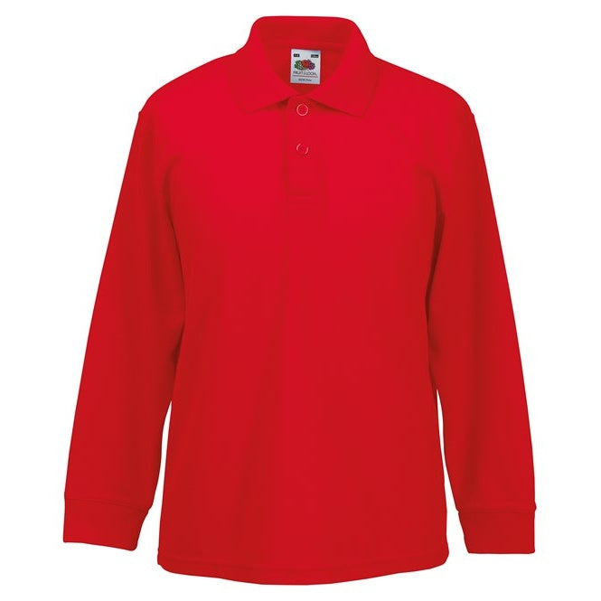 Fruit Of The Loom Kids Long Sleeve 65/35 Polo