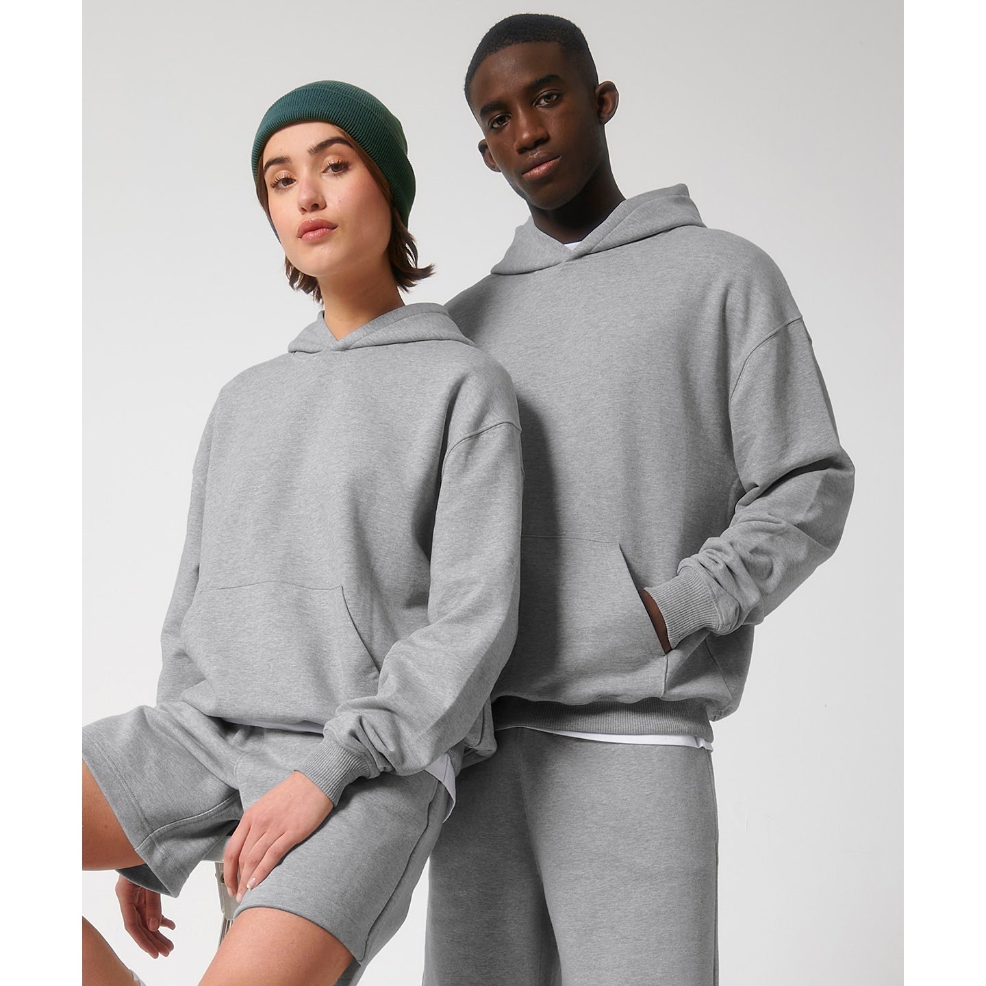 Stanley/Stella Unisex Cooper Dry Hoodie Sweatshirt (Stsu797) - Heather Grey