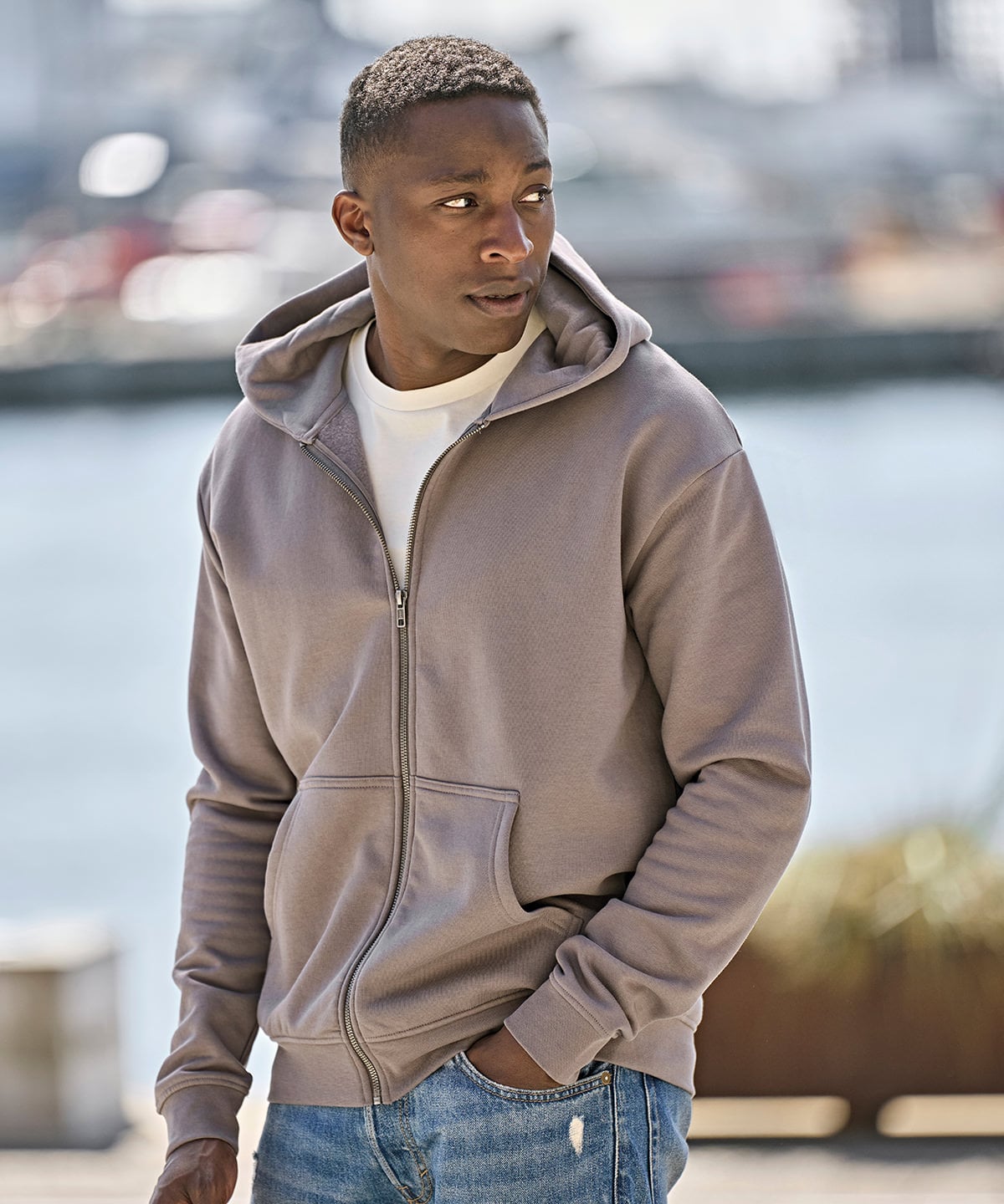 Tee Jays TJ014 Unlabeled Hooded Full-Zip Sweatshirt (5154)