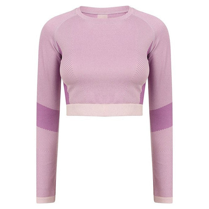Tombo Women's Seamless Panelled Long Sleeve Crop Top