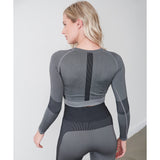 Tombo Women's Seamless Panelled Long Sleeve Crop Top