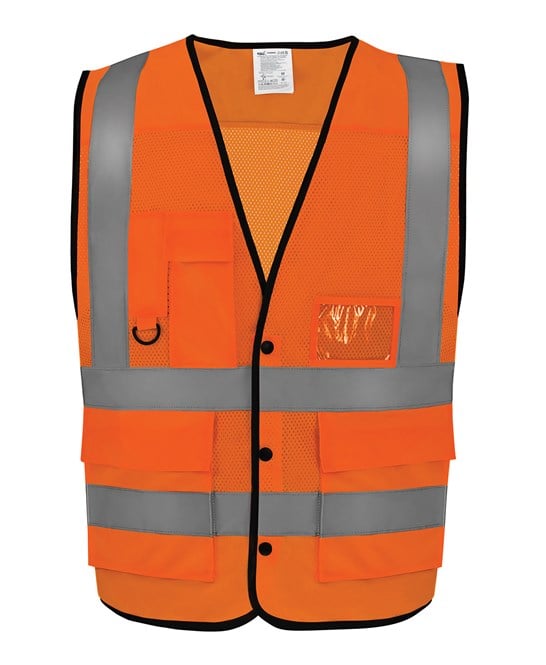 Yoko YK057 Hi-Vis Superior Open Mesh Button Waistcoat (hvw860)