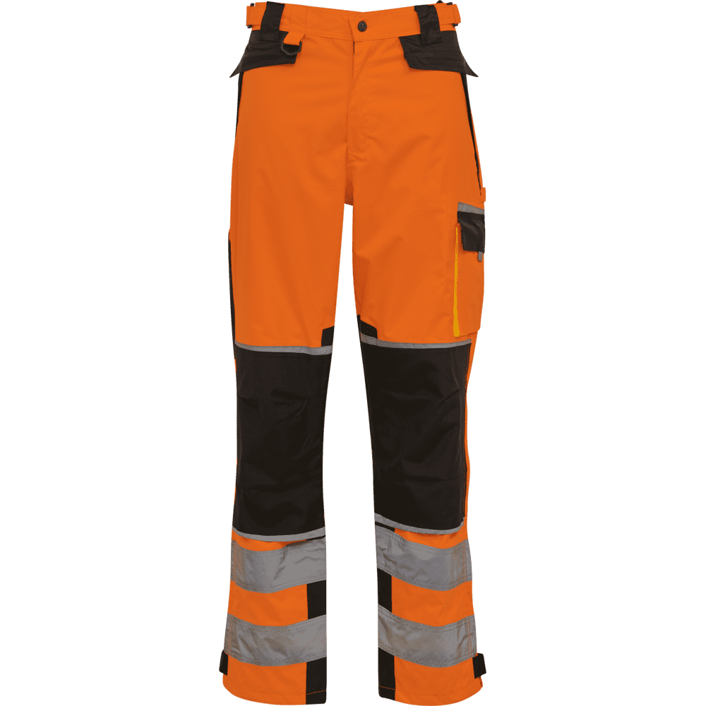 ELKA Visible Xtreme Waist Trousers 082404R #colour_hi-vis-orange-black