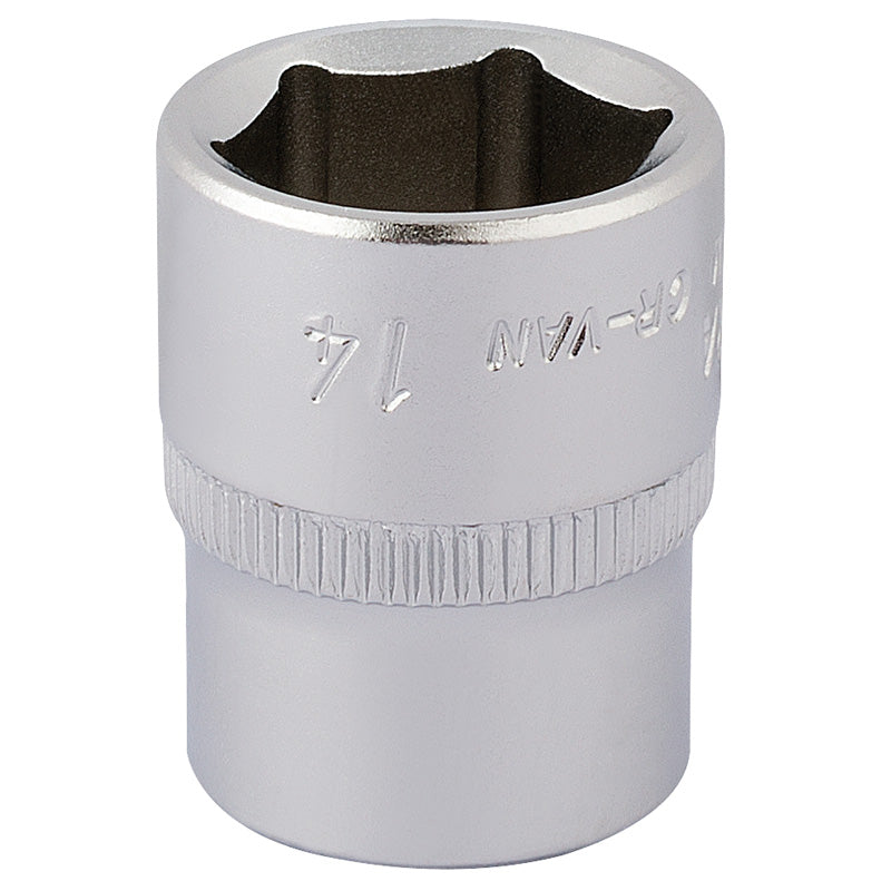 Draper 14mm 1/4" Square Drive Elora Hexagon Socket