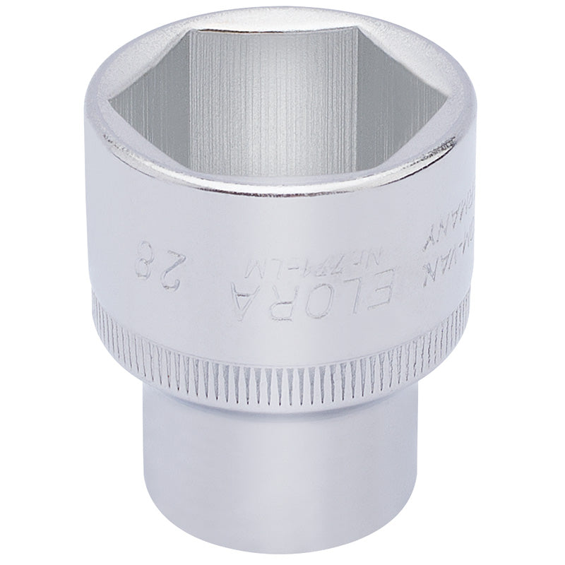 Draper 28mm 1/2" Square Drive Elora Hexagon Socket