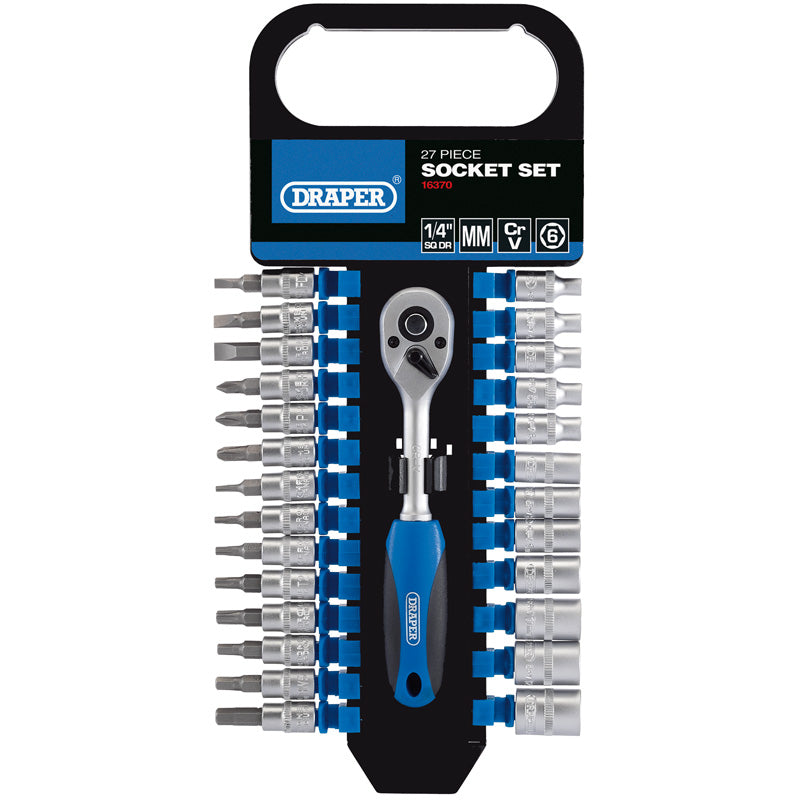 Draper 1/4" Sq. Dr. Metric Socket Set (27 Piece)