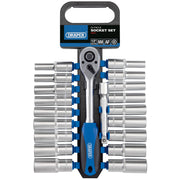 Draper 1/2" Sq. Dr. Combined MM/AF Deep Socket and Ratchet Set (20 Piece)
