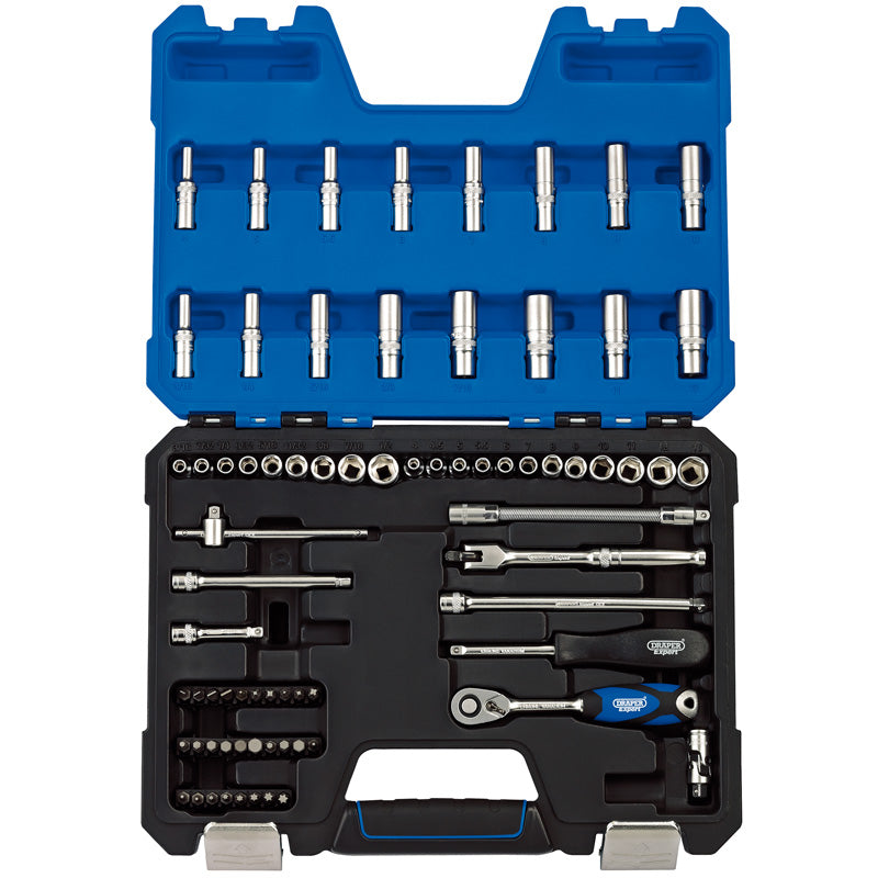 Draper 1/4" Sq. Dr. MM/AF Combined Socket Set (75 Piece)