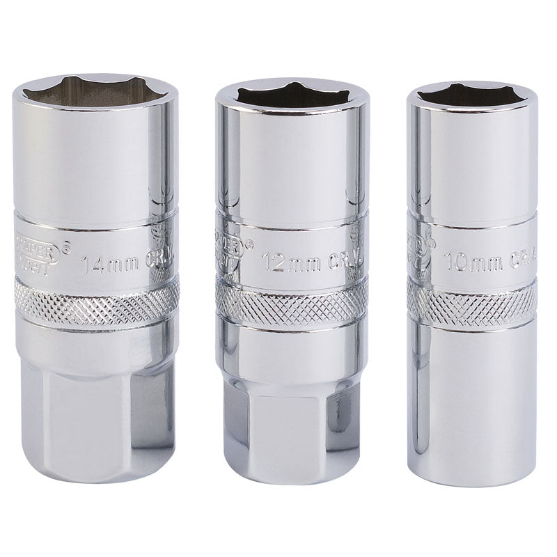 Draper 1/2" Sq Dr Set of Spark Plug Sockets (3 piece)