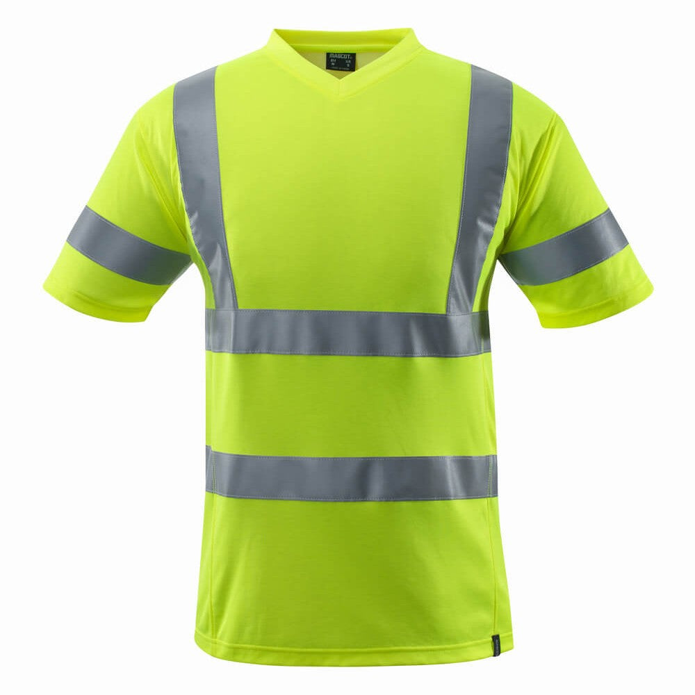 Mascot Safe Classic V-neck T-shirt #colour_hi-vis-yellow