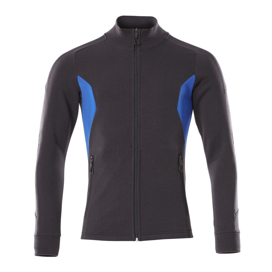 Mascot Accelerate Modern Fit Zippered Sweatshirt #colour_dark-navy-azure-blue
