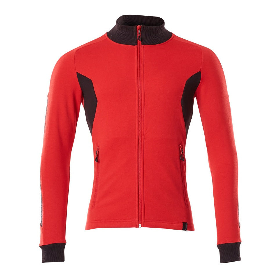 Mascot Accelerate Modern Fit Zippered Sweatshirt #colour_traffic-red-black