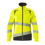 Mascot Accelerate Safe Ladies Fit Ultimate Stretch Work Jacket #colour_hi-vis-yellow-dark-navy