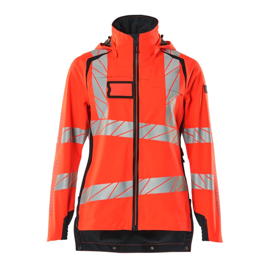 Mascot Accelerate Safe Ladies Lightweight Outer Shell Jacket #colour_hi-vis-red-dark-navy