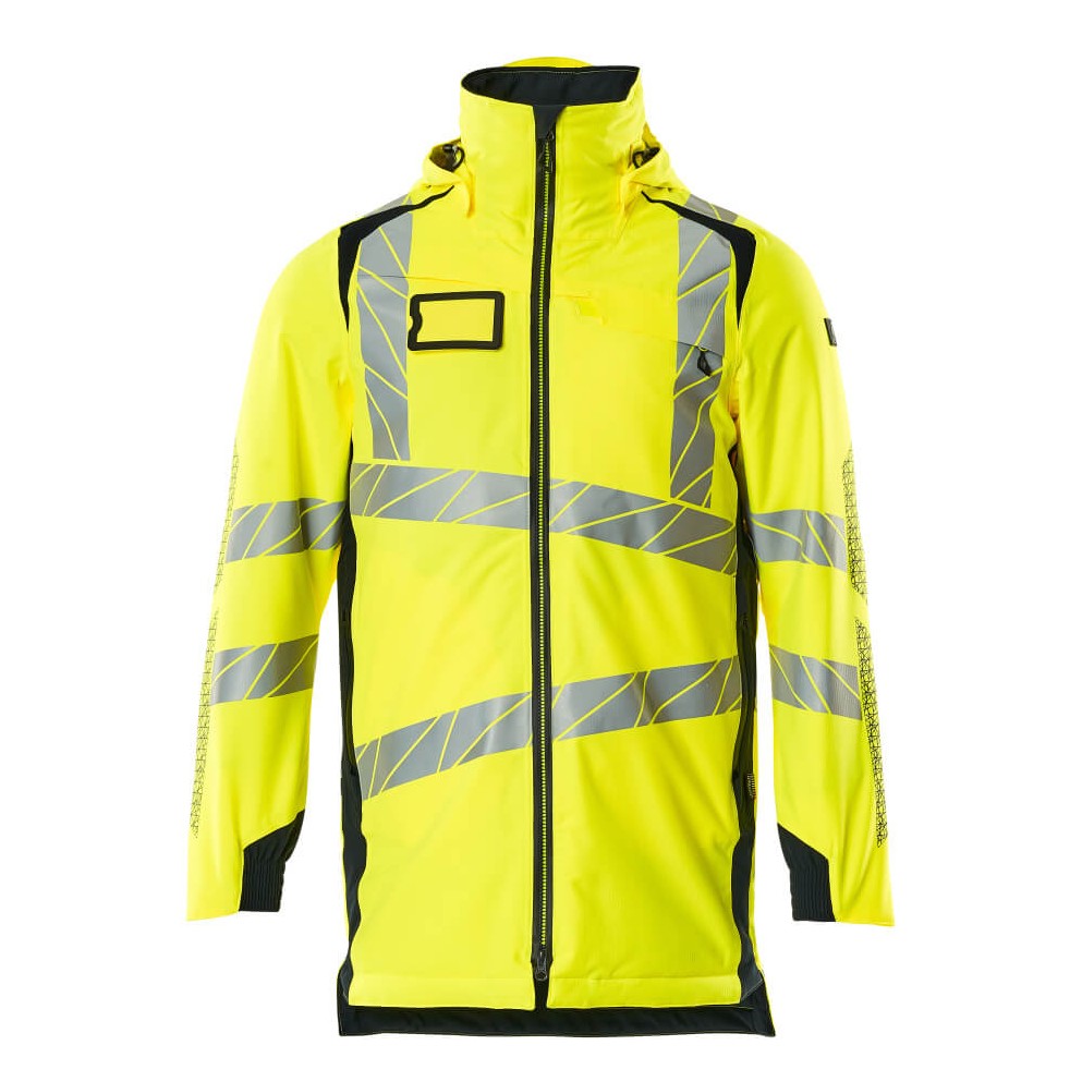 Mascot Accelerate Safe Lightweight Parka with CLIMascot #colour_hi-vis-yellow-dark-navy