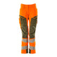 Mascot Accelerate Safe Ladies Diamond Fit Trousers with Kneepad Pockets - Hi-Vis Orange/Green
