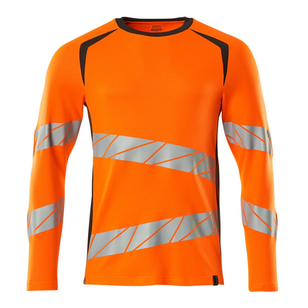 Mascot Accelerate Safe Modern Fit Long-Sleeved T-shirt #colour_hi-vis-orange-dark-anthracite
