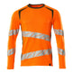 Mascot Accelerate Safe Modern Fit Long-Sleeved T-shirt #colour_hi-vis-orange-moss-green