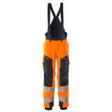 Mascot Accelerate Safe Winter Trousers with Kneepad Pockets #colour_hi-vis-orange-dark-navy