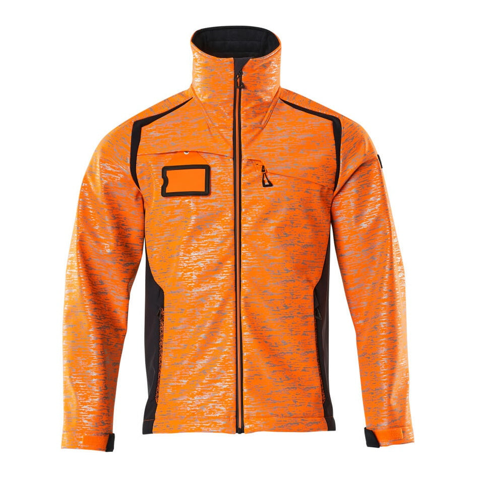 Mascot Accelerate Safe Softshell Jacket with Reflectors #colour_hi-vis-orange-dark-navy