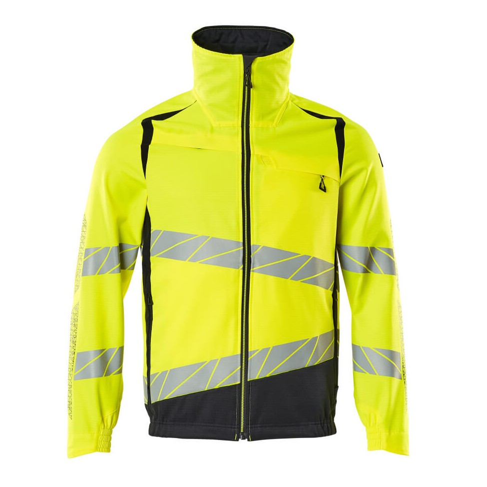 Mascot Accelerate Safe Work Jacket with Stretch Zones #colour_hi-vis-yellow-dark-navy