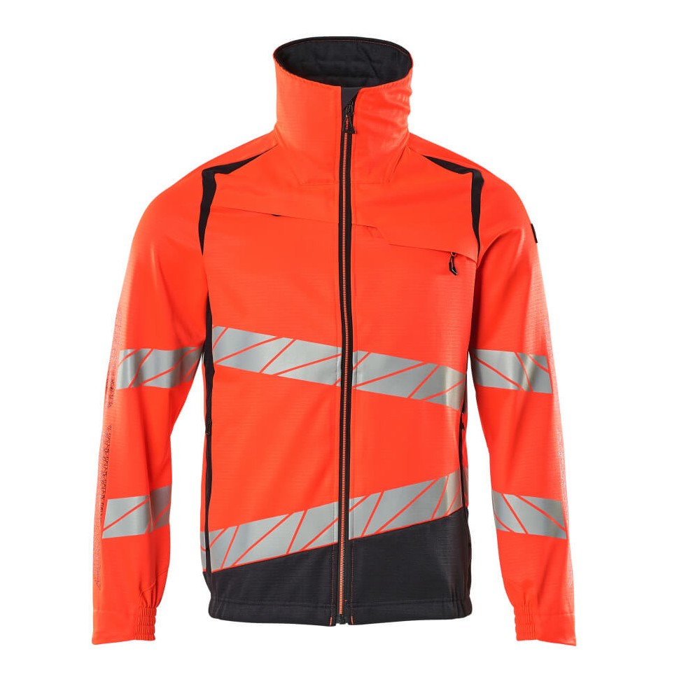 Mascot Accelerate Safe Work Jacket with Stretch Zones #colour_hi-vis-red-dark-navy