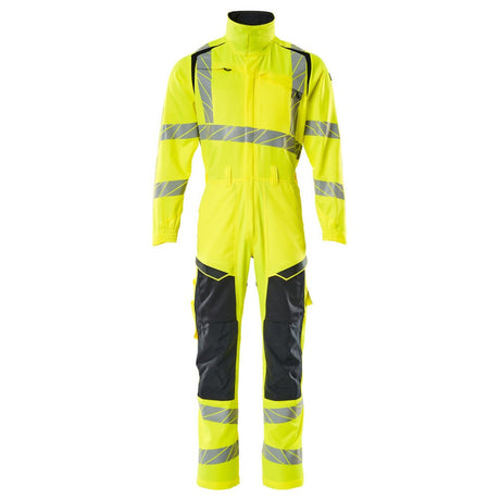 Mascot Accelerate Safe Boilersuit with Kneepad Pockets #colour_hi-vis-yellow-dark-navy