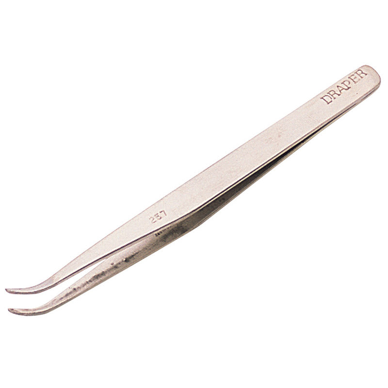 Draper 120mm Fine Point Curved Tweezers