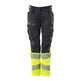 Mascot Accelerate Safe Ladies Diamond Fit Trousers with Kneepad Pockets #colour_navy-hi-vis-yellow