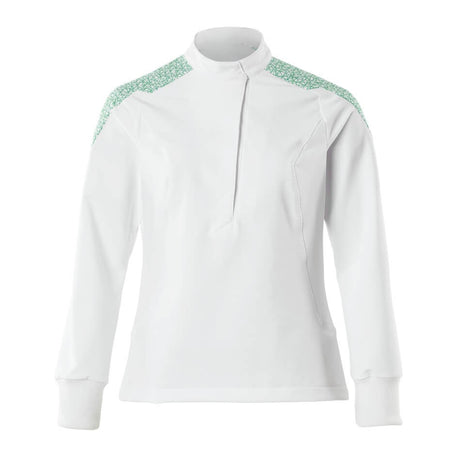 Mascot Food & Care Ladies Fit Ultimate Stretch Smock #colour_white-grass-green