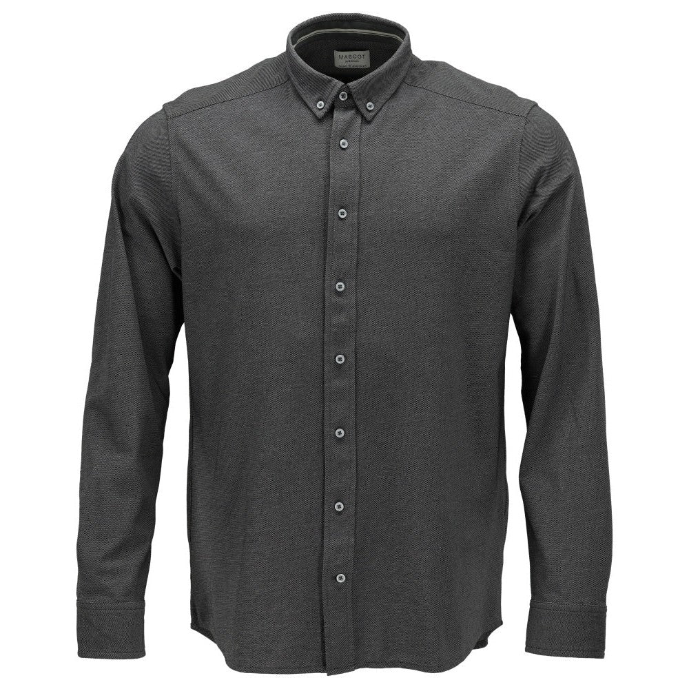 Mascot Frontline Modern Fit Stretch Shirt #colour_dark-anthracite-light-grey-glecked
