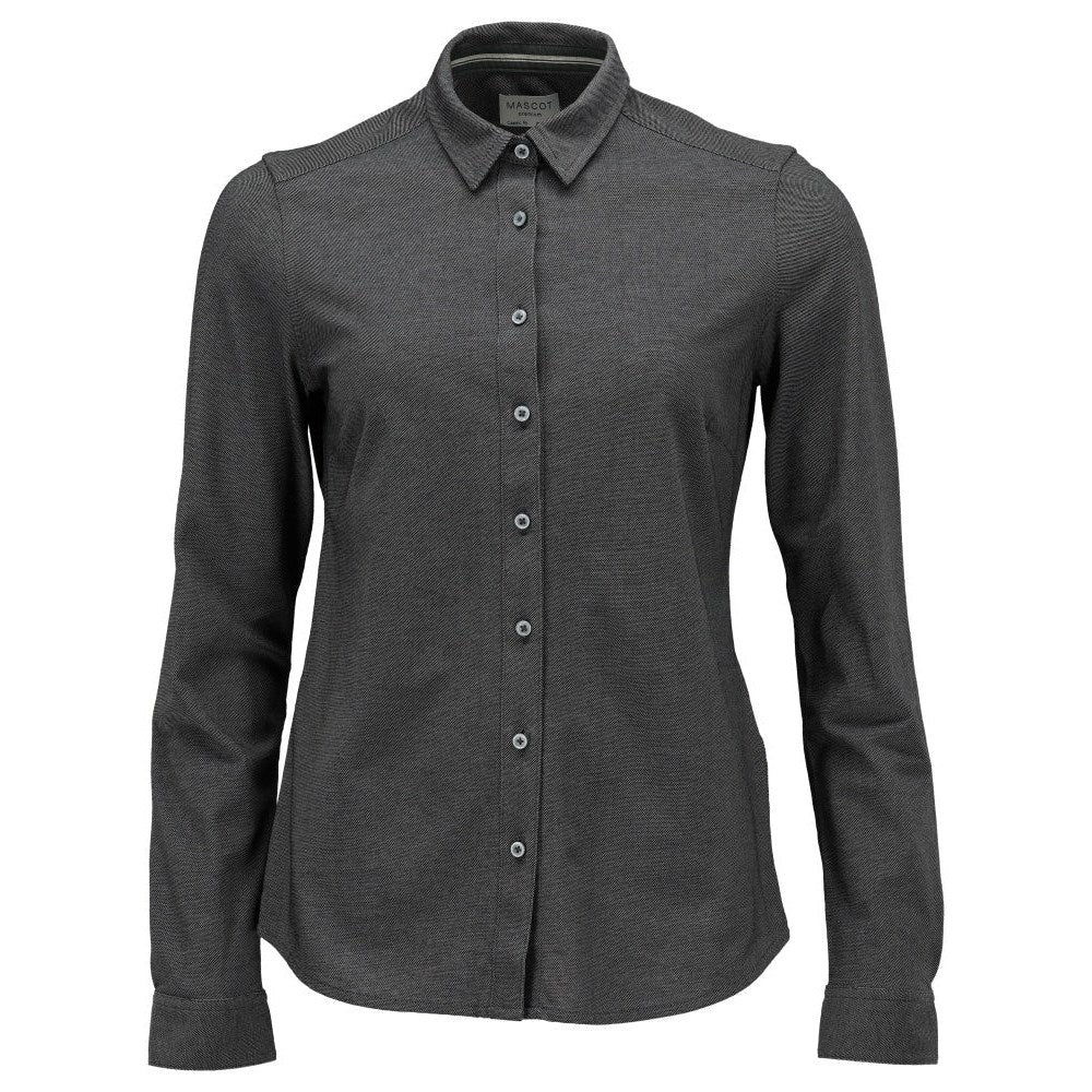 Mascot Frontline Classic Ladies Fit Stretch Shirt #colour_dark-anthracite-light-grey-flecked