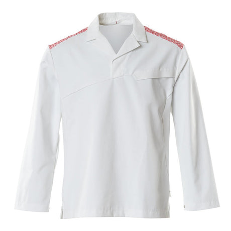 Mascot Food & Care Smock #colour_white-traffic-red