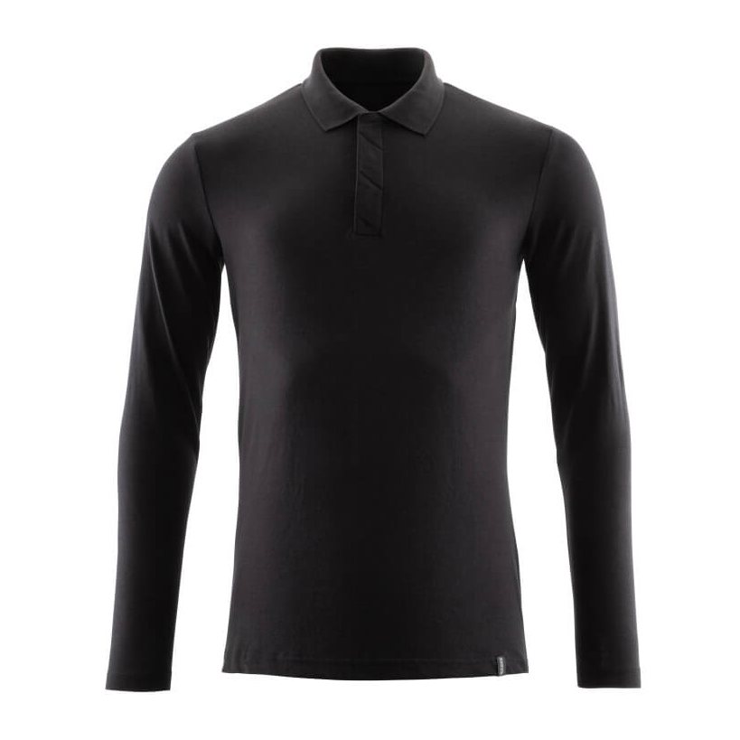 Mascot Crossover Long-Sleeved Polo Shirt with ProWash Technology #colour_deep-black