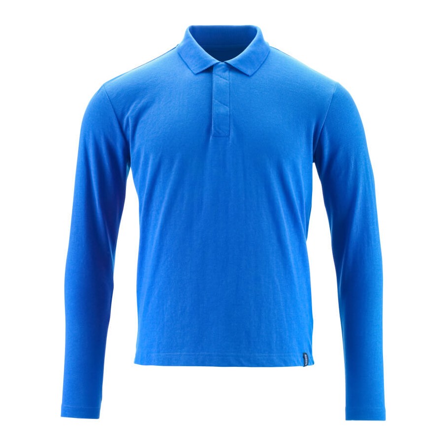 Mascot Crossover Long-Sleeved Polo Shirt with ProWash Technology #colour_azure-blue
