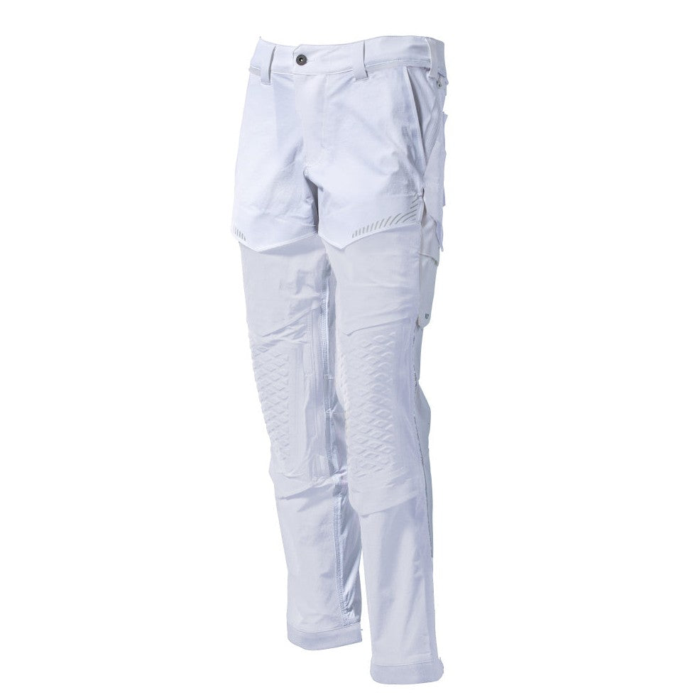 Mascot Customized Stretch Trousers with Kneepad Pockets #colour_white